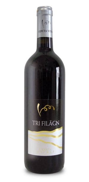 Vino rosso fermo Tri Filagn prodotto da uve Merlot della Val Tidone, Tenuta Vitali